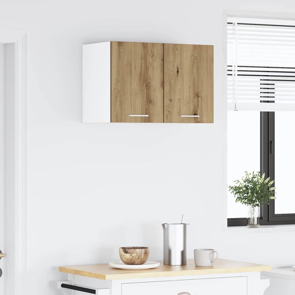 vidaXL Hanging Cabinet 2 pcs Artisan Oak and White Engineered Wood 4