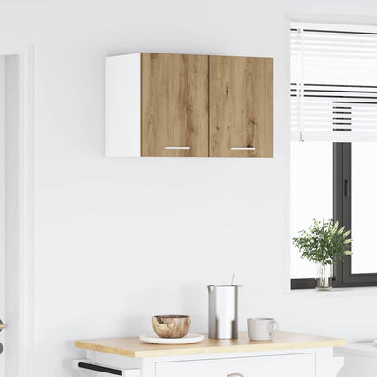 vidaXL Hanging Cabinet 2 pcs Artisan Oak and White Engineered Wood 4