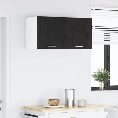vidaXL Hanging Cabinet 2 pcs Black Oak and White Engineered Wood 4