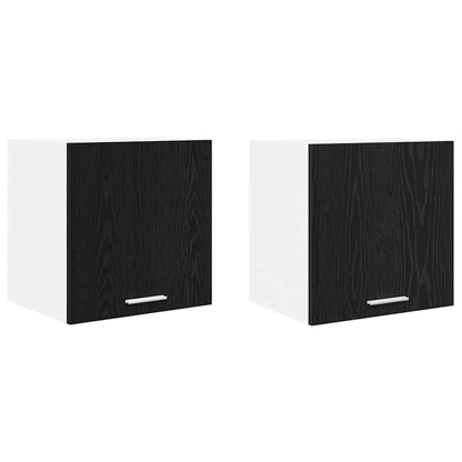 vidaXL Hanging Cabinet 2 pcs Black Oak and White Engineered Wood 2