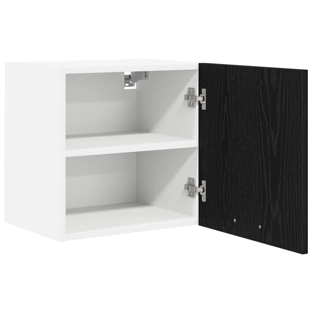 vidaXL Hanging Cabinet 2 pcs Black Oak and White Engineered Wood 6