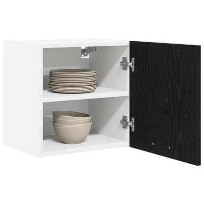 vidaXL Hanging Cabinet 2 pcs Black Oak and White Engineered Wood 3