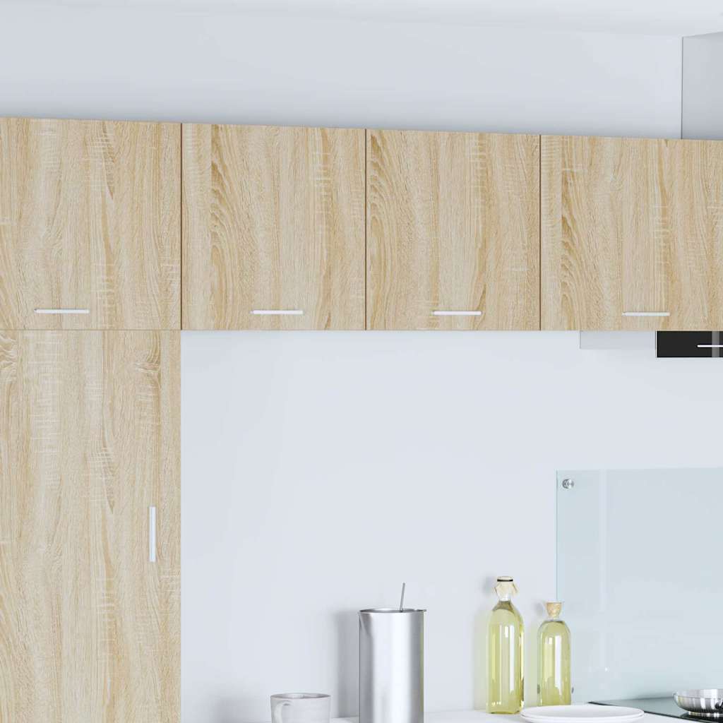 vidaXL Hanging Cabinet 2 pcs Sonoma Oak and White Engineered Wood 1