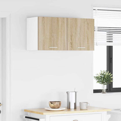 vidaXL Hanging Cabinet 2 pcs Sonoma Oak and White Engineered Wood 4