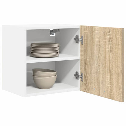 vidaXL Hanging Cabinet 2 pcs Sonoma Oak and White Engineered Wood 3