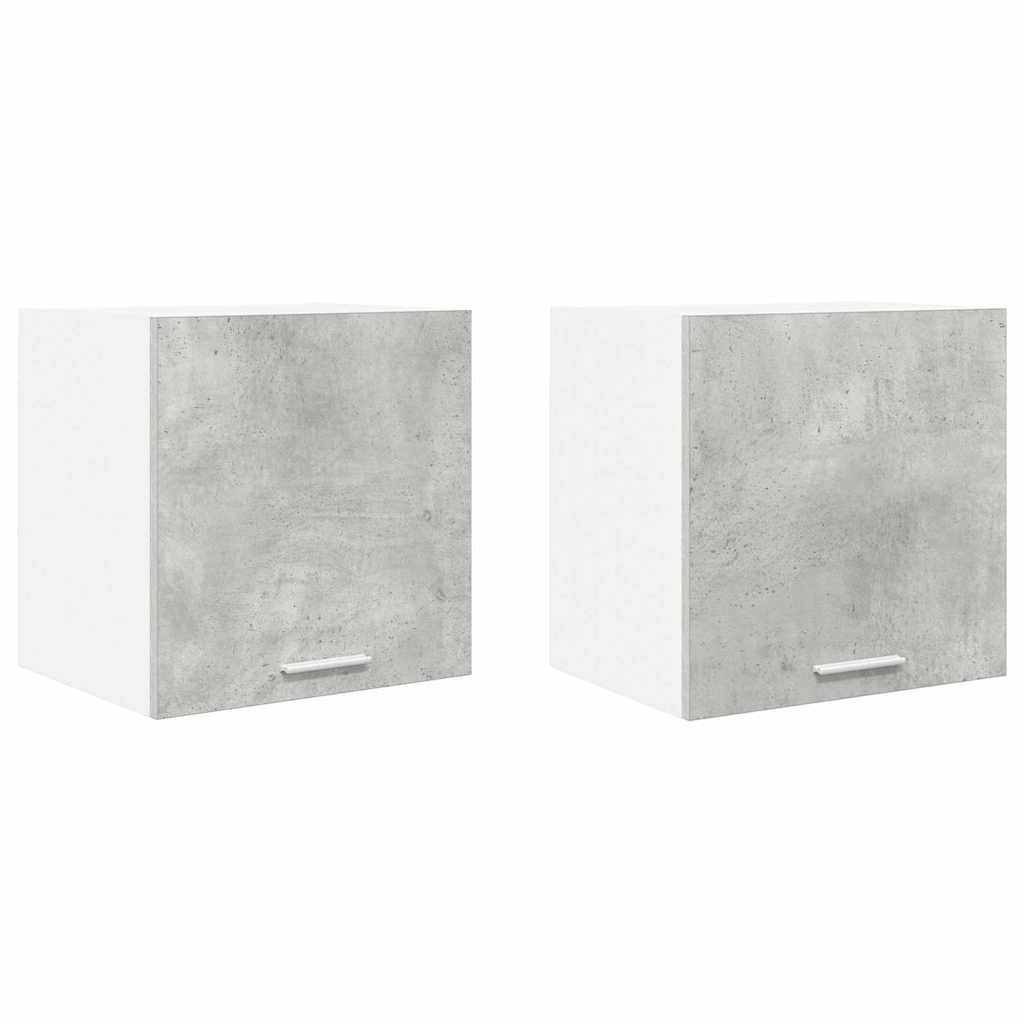 vidaXL Hanging Cabinet 2 pcs Concrete Grey and White Engineered Wood 2