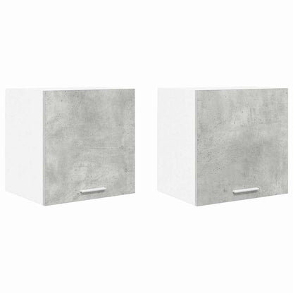 vidaXL Hanging Cabinet 2 pcs Concrete Grey and White Engineered Wood 2