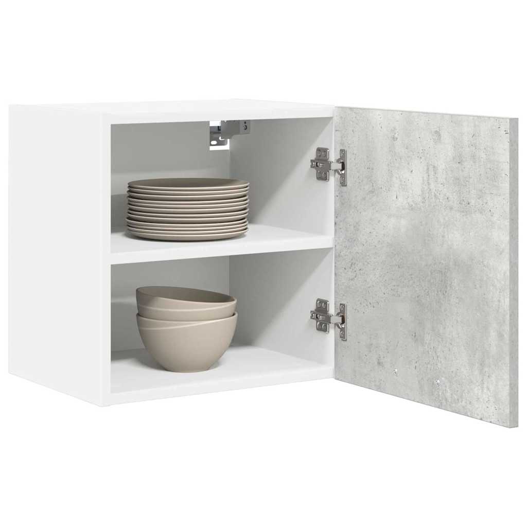 vidaXL Hanging Cabinet 2 pcs Concrete Grey and White Engineered Wood 3