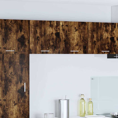 vidaXL Hanging Cabinet 2 pcs Smoked Oak and White Engineered Wood 1