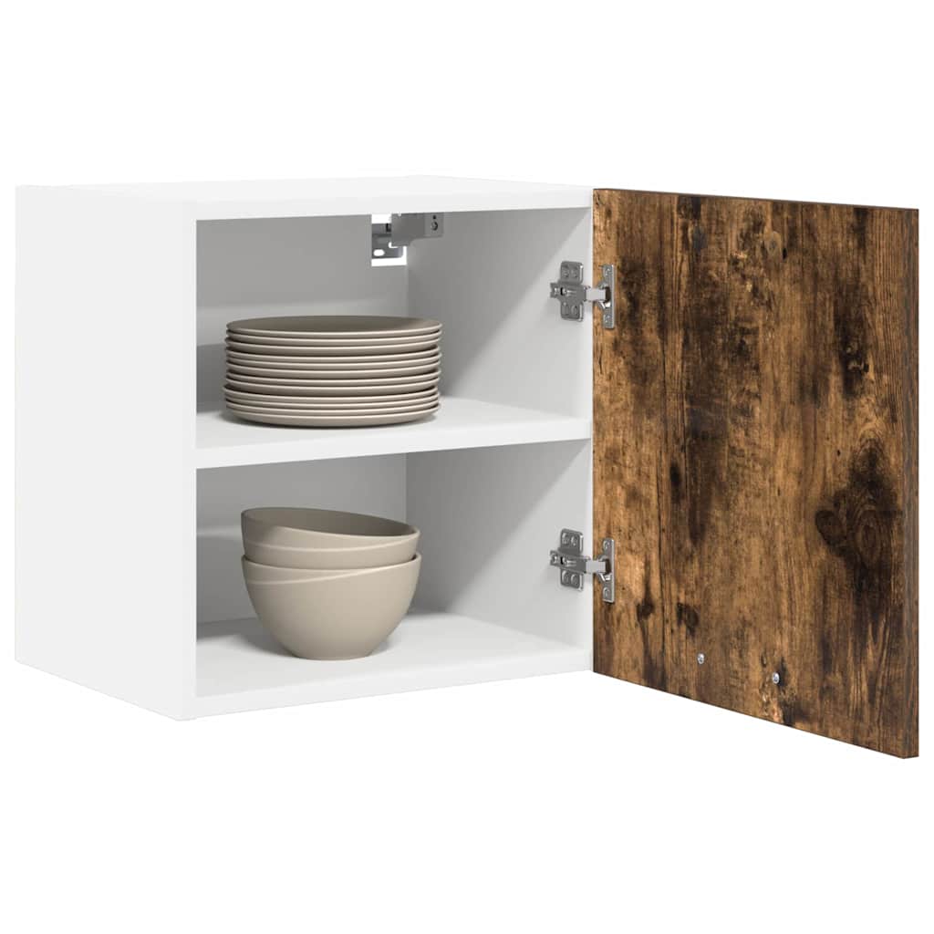 vidaXL Hanging Cabinet 2 pcs Smoked Oak and White Engineered Wood 3