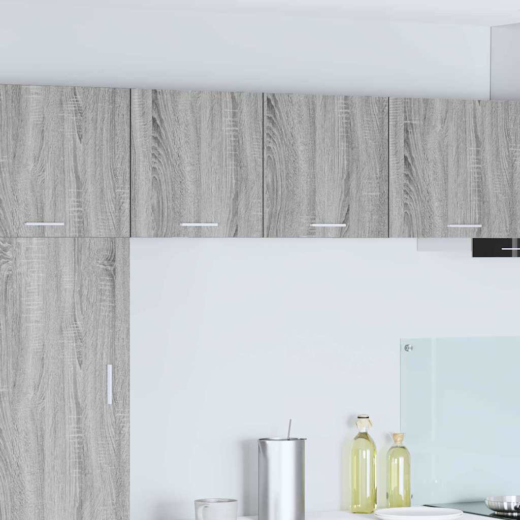vidaXL Hanging Cabinet 2 pcs Grey Sonoma and White Engineered Wood 1