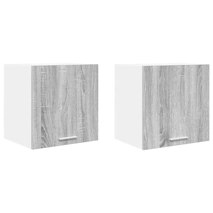 vidaXL Hanging Cabinet 2 pcs Grey Sonoma and White Engineered Wood 2