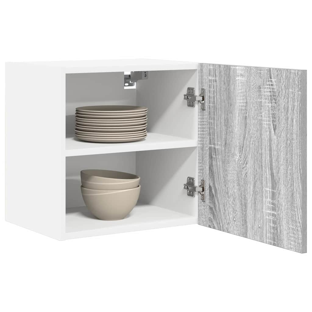 vidaXL Hanging Cabinet 2 pcs Grey Sonoma and White Engineered Wood 3