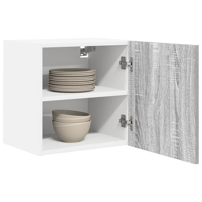 vidaXL Hanging Cabinet 2 pcs Grey Sonoma and White Engineered Wood 3