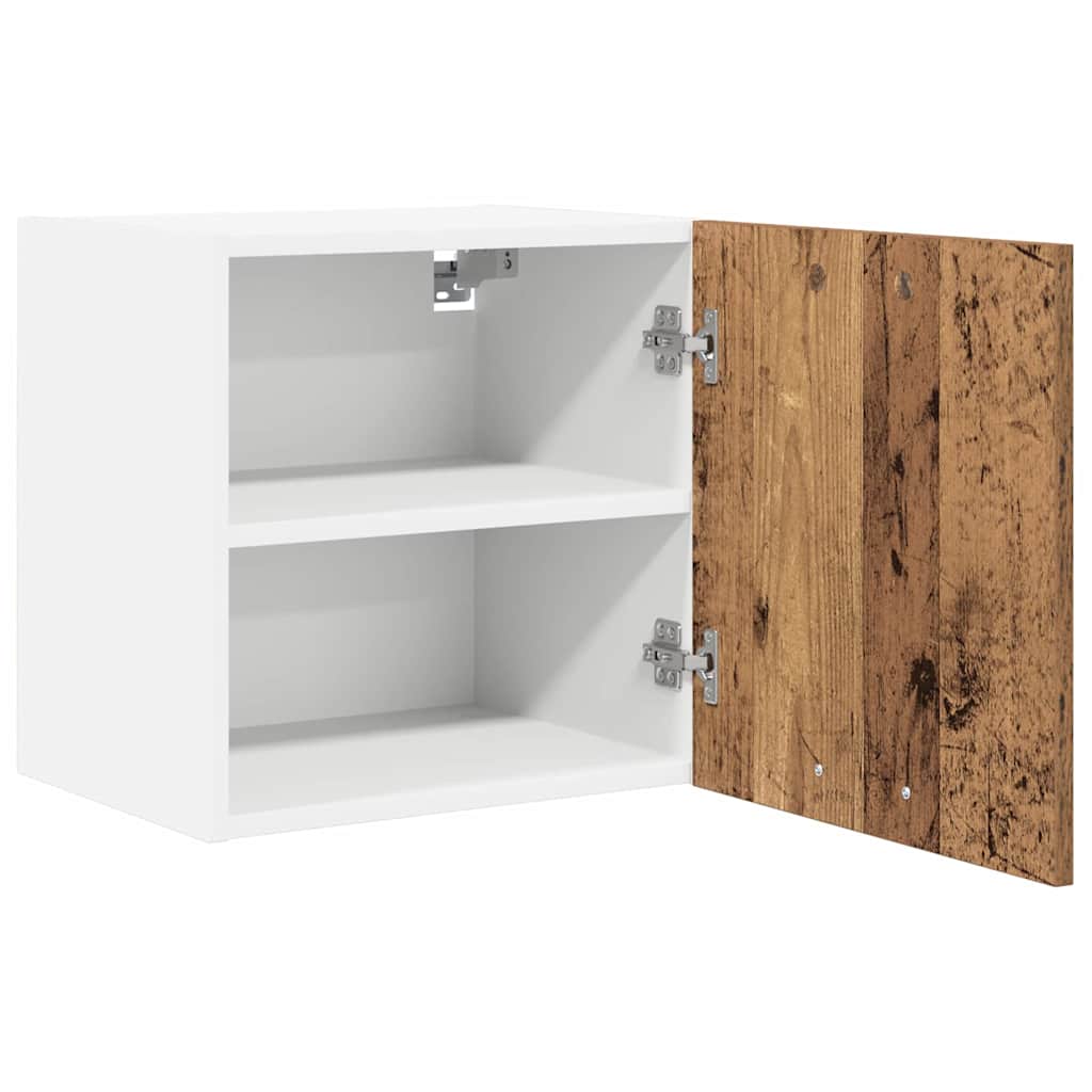 vidaXL Hanging Cabinet 2 pcs Old Wood and White Engineered Wood 6