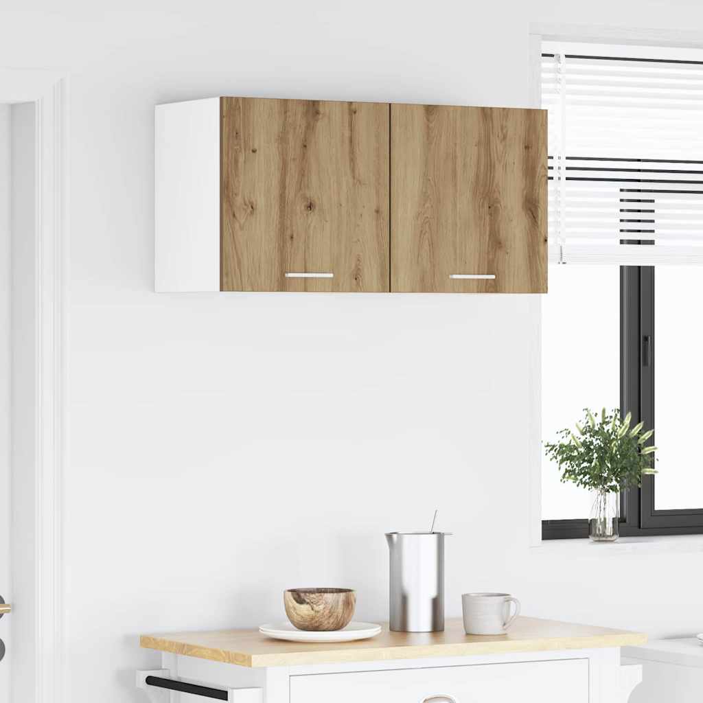vidaXL Hanging Cabinet 2 pcs Artisan Oak and White Engineered Wood 4