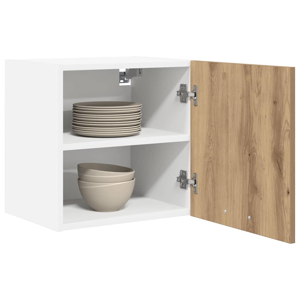 vidaXL Hanging Cabinet 2 pcs Artisan Oak and White Engineered Wood 3