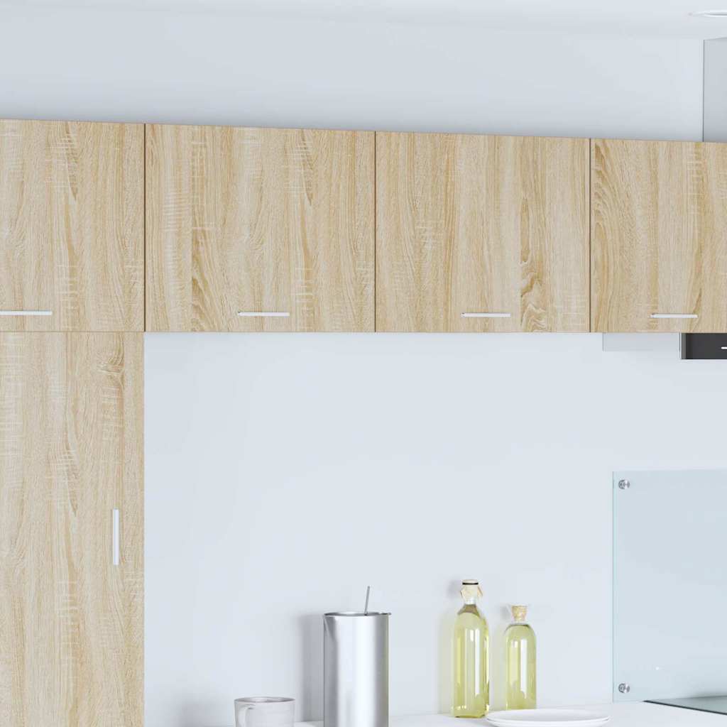 vidaXL Hanging Cabinet 2 pcs Sonoma Oak and White Engineered Wood 1