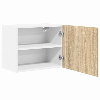vidaXL Hanging Cabinet 2 pcs Sonoma Oak and White Engineered Wood 6