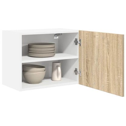 vidaXL Hanging Cabinet 2 pcs Sonoma Oak and White Engineered Wood 3