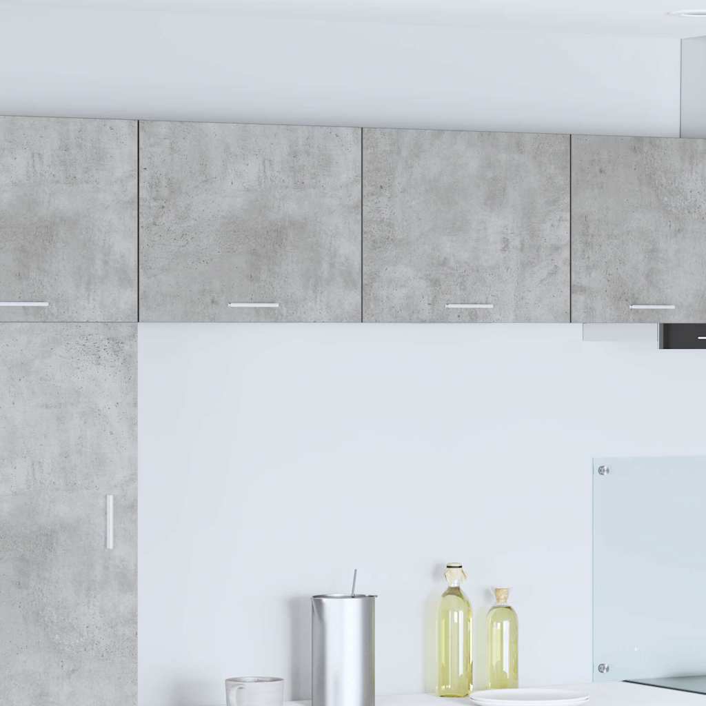 vidaXL Hanging Cabinet 2 pcs Concrete Grey and White Engineered Wood 1