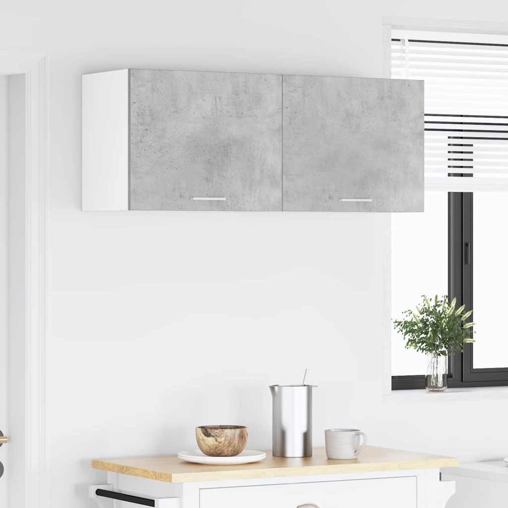 vidaXL Hanging Cabinet 2 pcs Concrete Grey and White Engineered Wood 4