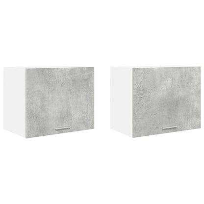 vidaXL Hanging Cabinet 2 pcs Concrete Grey and White Engineered Wood 2