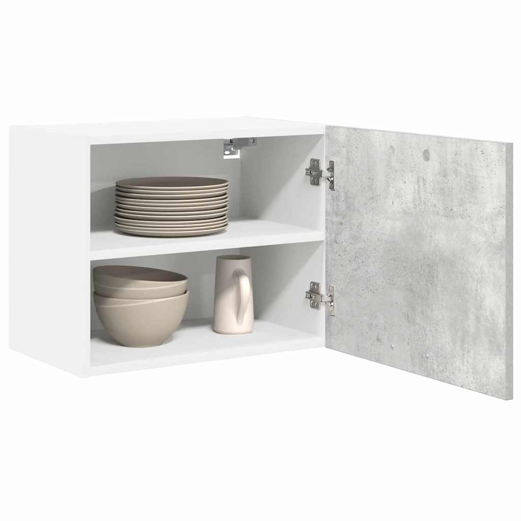 vidaXL Hanging Cabinet 2 pcs Concrete Grey and White Engineered Wood 3