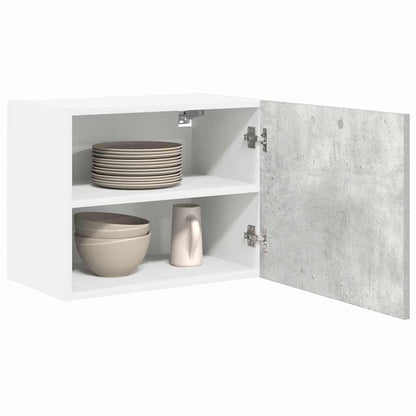 vidaXL Hanging Cabinet 2 pcs Concrete Grey and White Engineered Wood 3