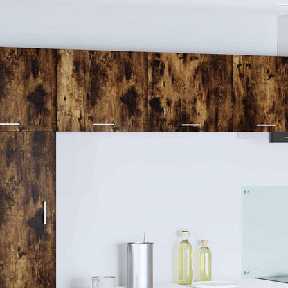 vidaXL Hanging Cabinet 2 pcs Smoked Oak and White Engineered Wood 1