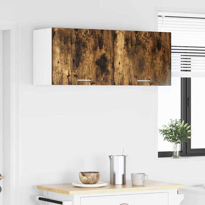 vidaXL Hanging Cabinet 2 pcs Smoked Oak and White Engineered Wood 4