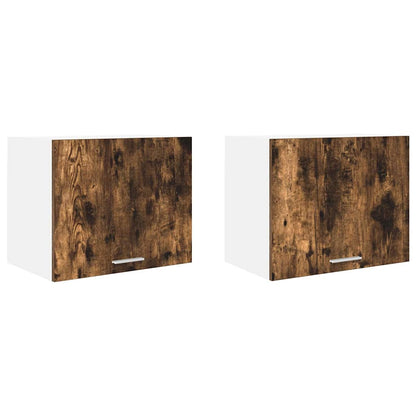 vidaXL Hanging Cabinet 2 pcs Smoked Oak and White Engineered Wood 2