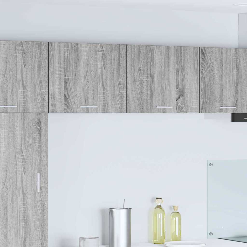vidaXL Hanging Cabinet 2 pcs Grey Sonoma and White Engineered Wood 1