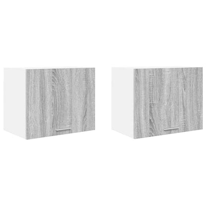 vidaXL Hanging Cabinet 2 pcs Grey Sonoma and White Engineered Wood 2