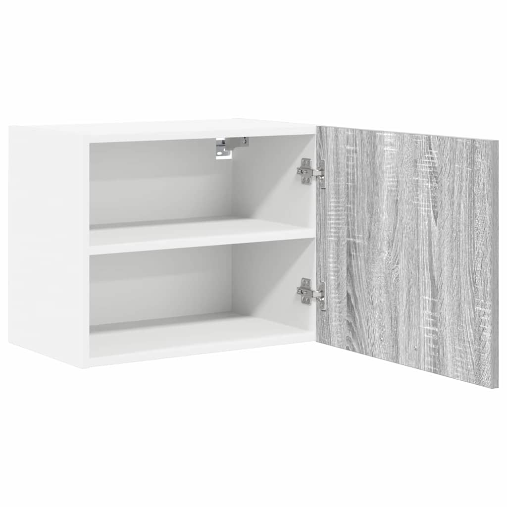 vidaXL Hanging Cabinet 2 pcs Grey Sonoma and White Engineered Wood 6