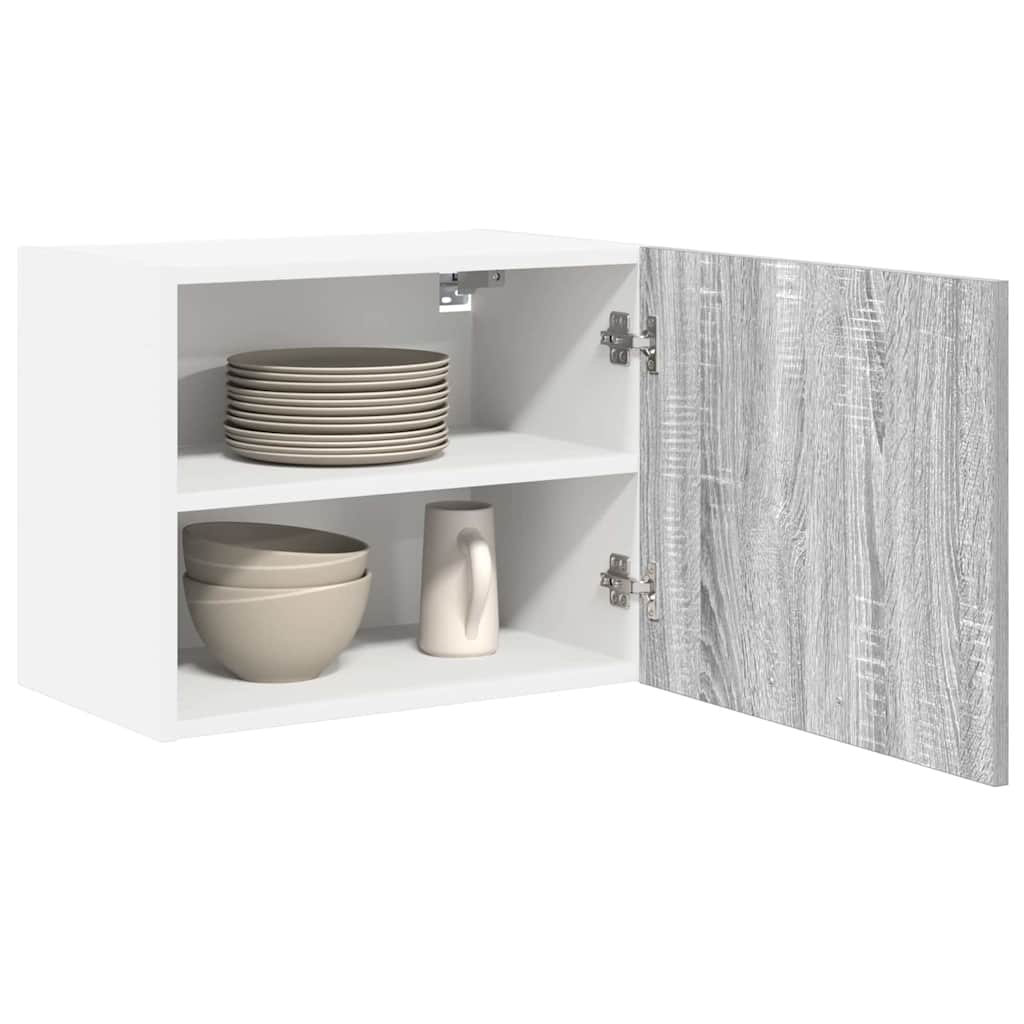 vidaXL Hanging Cabinet 2 pcs Grey Sonoma and White Engineered Wood 3