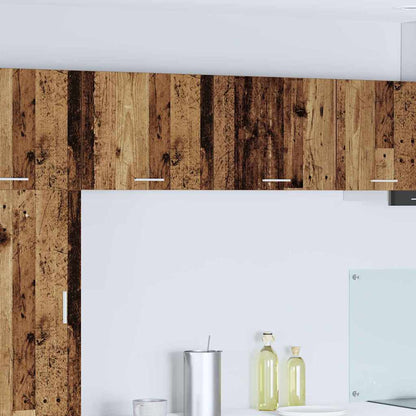 vidaXL Hanging Cabinet 2 pcs Old Wood and White Engineered Wood 1
