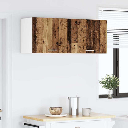 vidaXL Hanging Cabinet 2 pcs Old Wood and White Engineered Wood 4