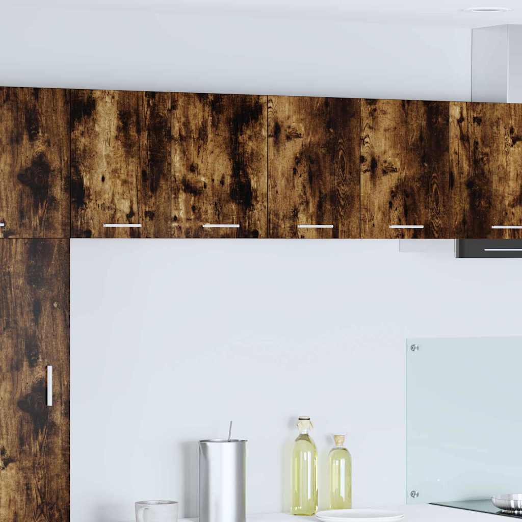 vidaXL Hanging Cabinet 2 pcs Smoked Oak and White Engineered Wood 1