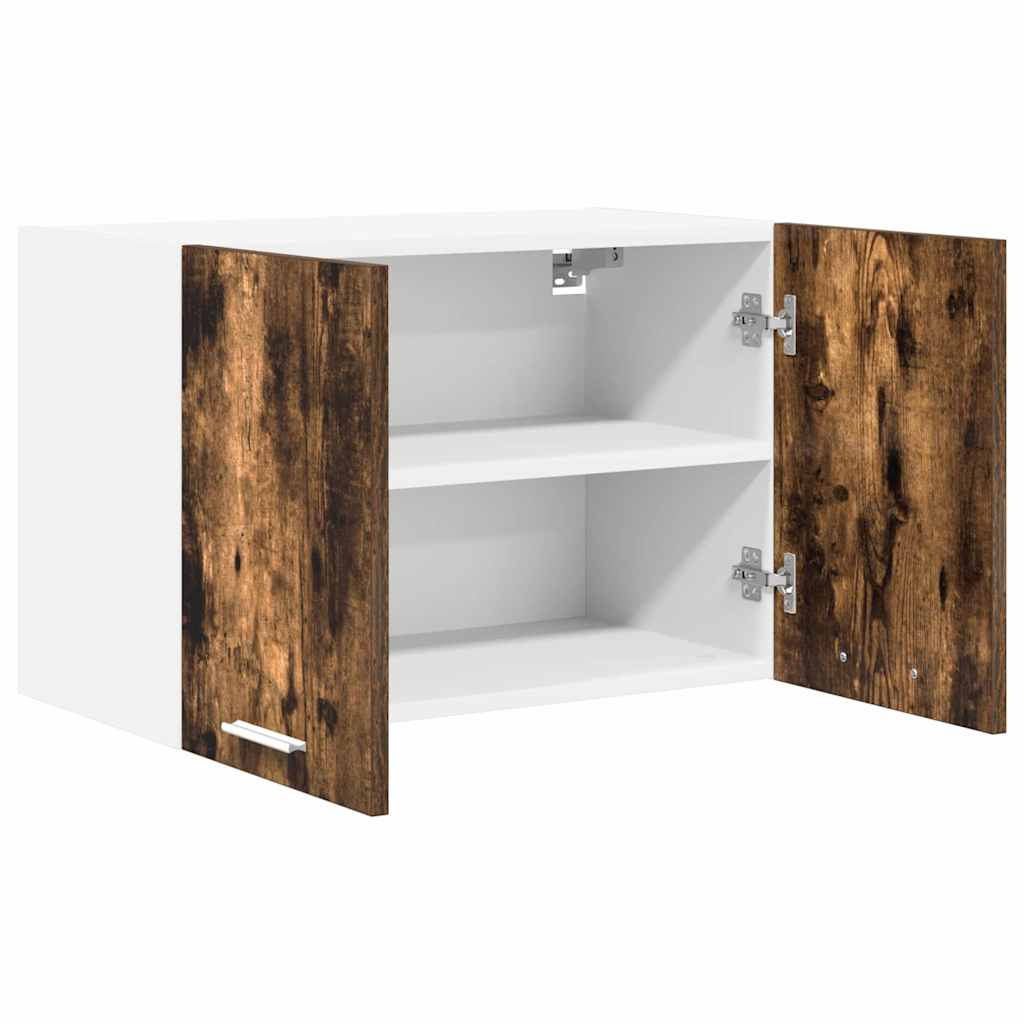vidaXL Hanging Cabinet 2 pcs Smoked Oak and White Engineered Wood 6