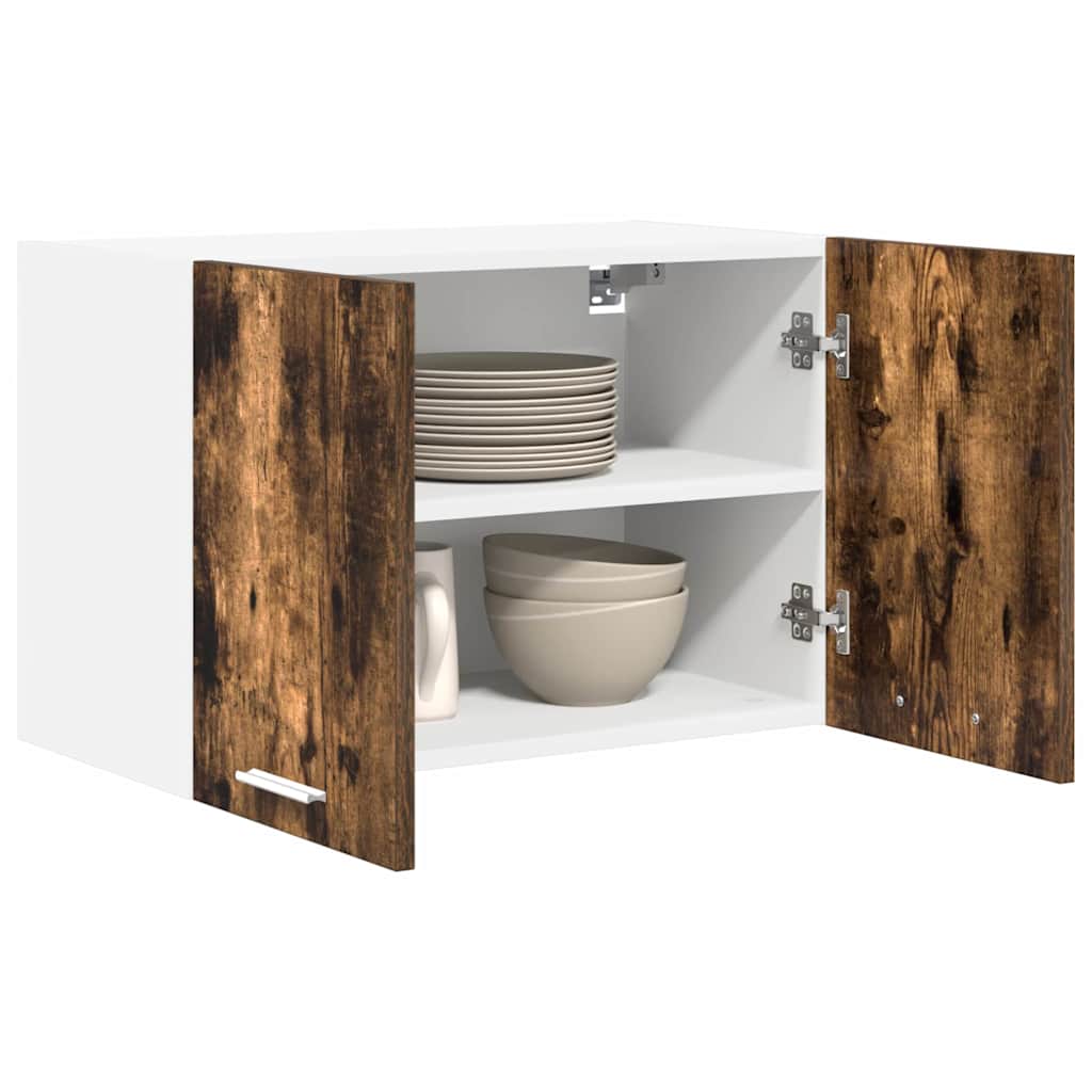 vidaXL Hanging Cabinet 2 pcs Smoked Oak and White Engineered Wood 3