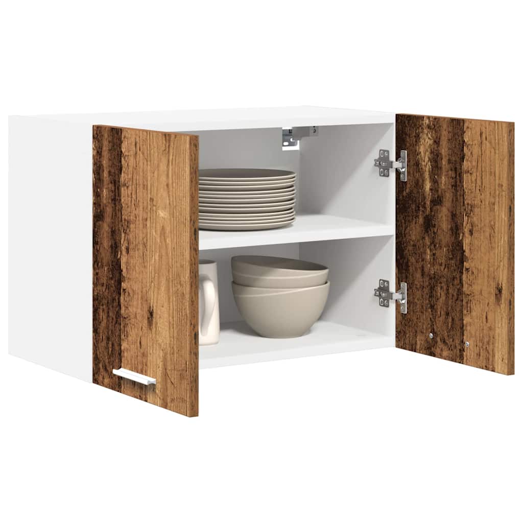 vidaXL Hanging Cabinet 2 pcs Old Wood and White Engineered Wood 3