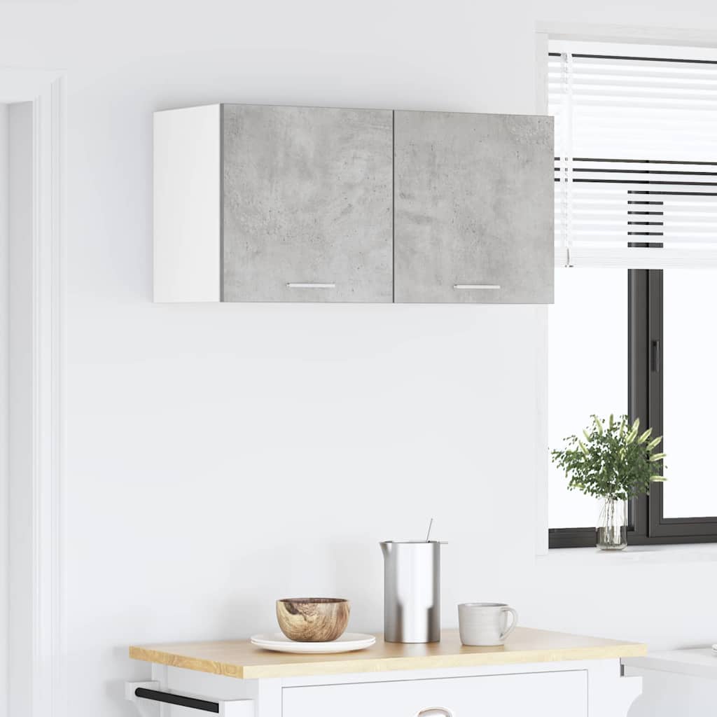 vidaXL Hanging Cabinet Concrete Grey 80 x 31 x 40 cm Engineered Wood 4