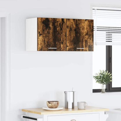 vidaXL Hanging Cabinet Smoked Oak 80 x 31 x 40 cm Engineered Wood 4