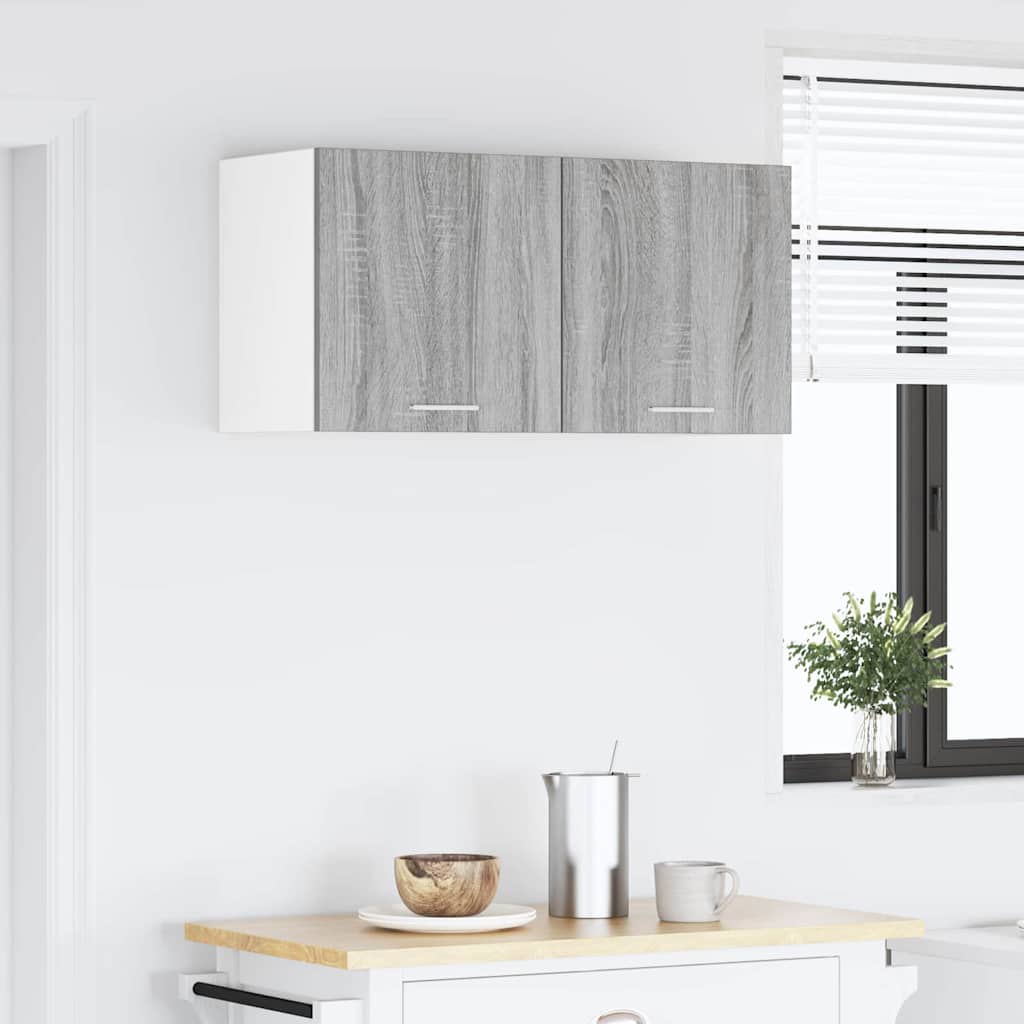 vidaXL Hanging Cabinet Grey Sonoma 80 x 31 x 40 cm Engineered Wood 4
