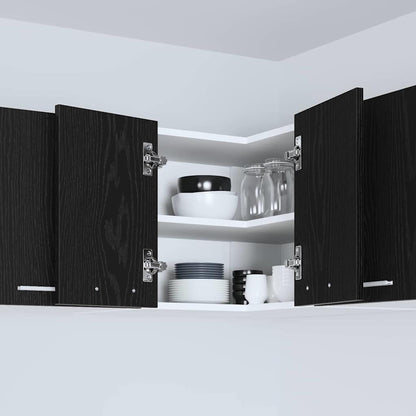 vidaXL Hanging Cabinet Black Oak and White 57 x 57 x 40 cm 4