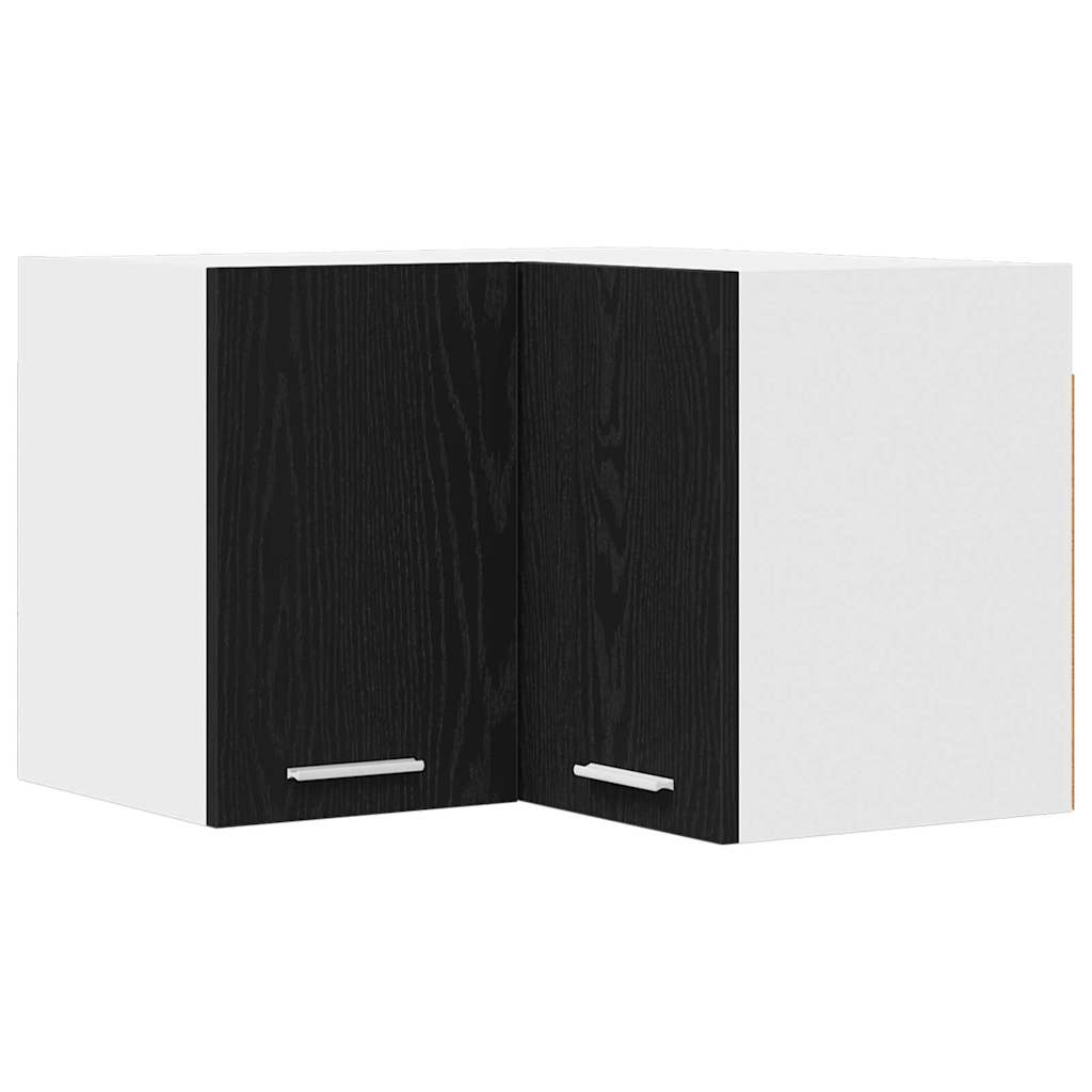 vidaXL Hanging Cabinet Black Oak and White 57 x 57 x 40 cm 2