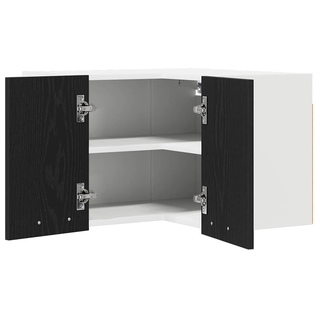 vidaXL Hanging Cabinet Black Oak and White 57 x 57 x 40 cm 5