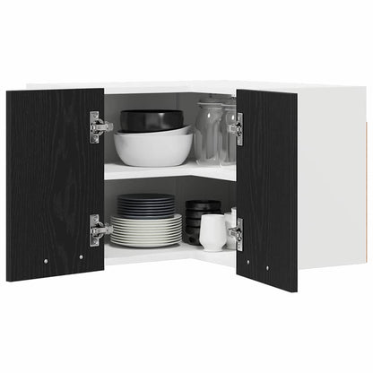 vidaXL Hanging Cabinet Black Oak and White 57 x 57 x 40 cm 3