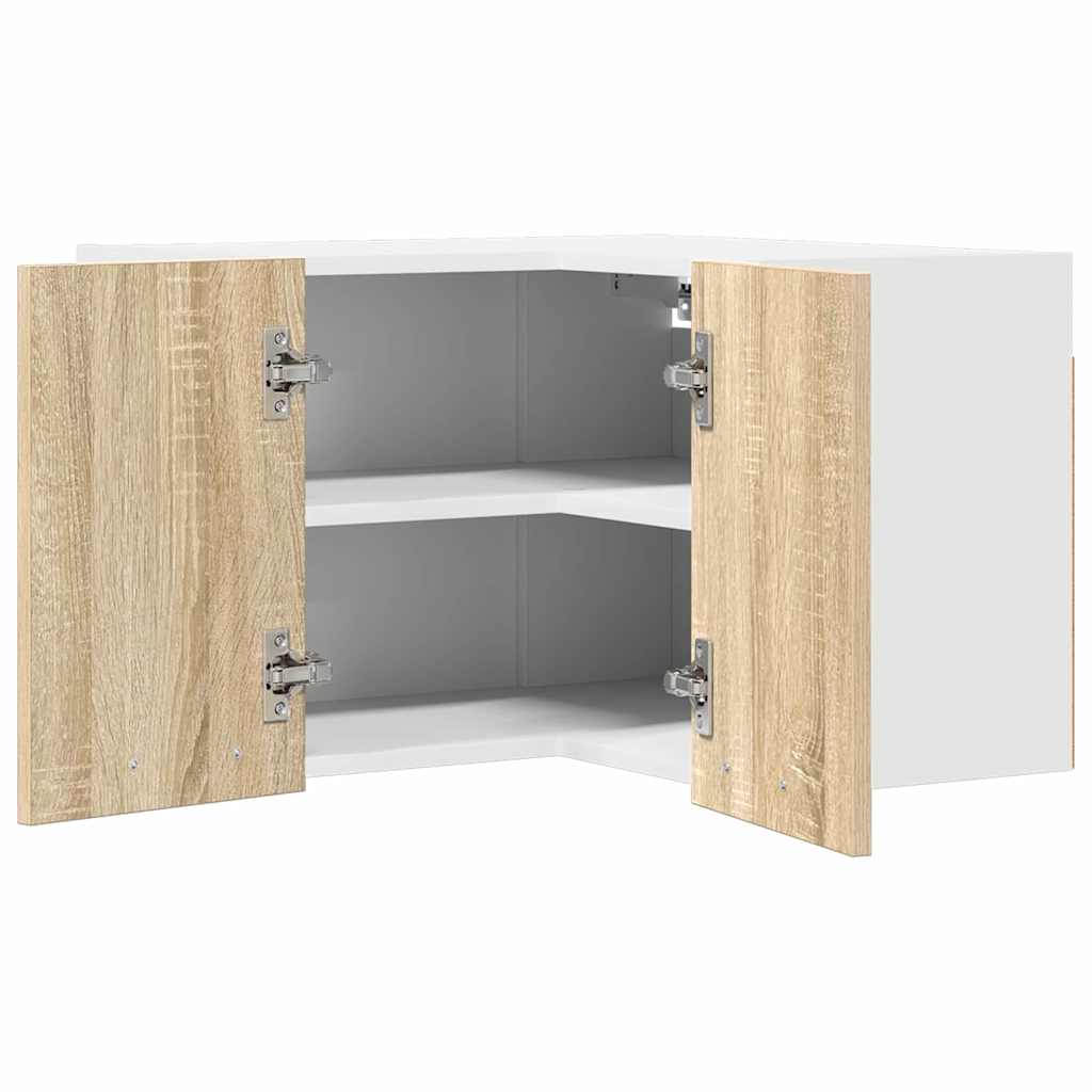vidaXL Hanging Cabinet Sonoma Oak and White 57 x 57 x 40 cm 5